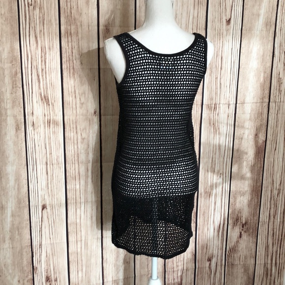 Baja Blue Black Swim Loose Knit Cover Up SZ Small - Picture 3 of 5